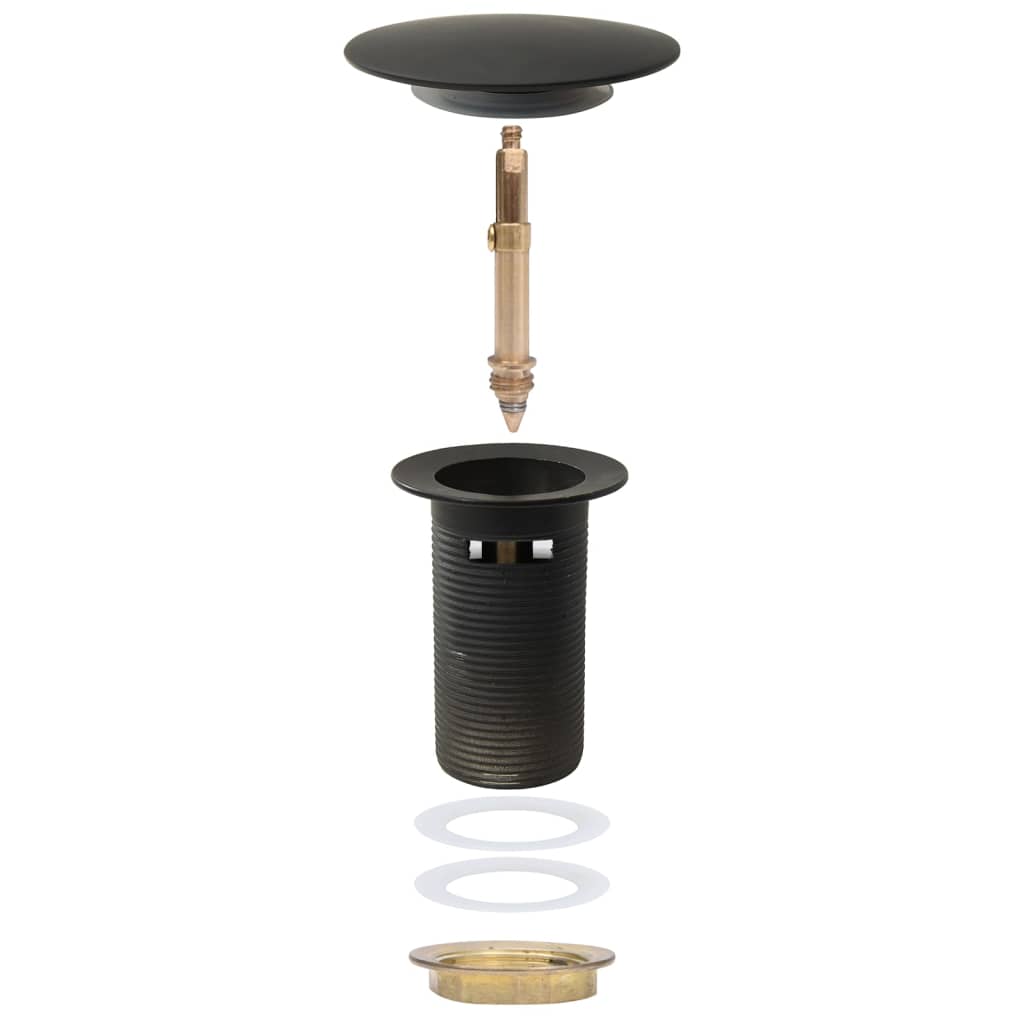 Push Drain with Overflow Function Grey 6.4x6.4x9.1 cm