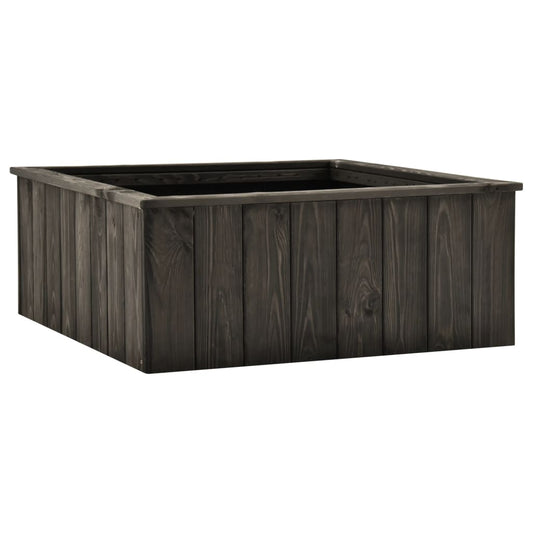 Raised Bed Dark Grey 74x77x30 cm Solid Pinewood
