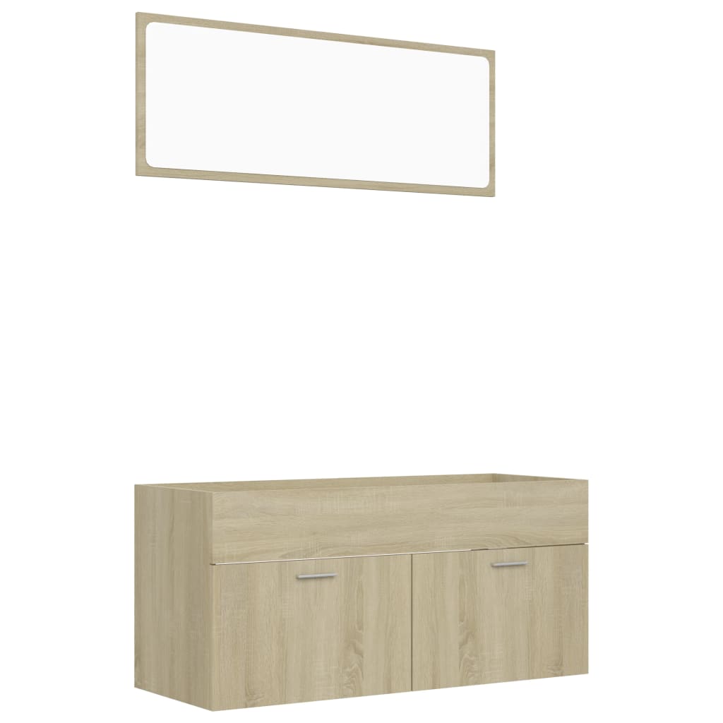 2 Piece Bathroom Furniture Set Sonoma Oak Engineered Wood