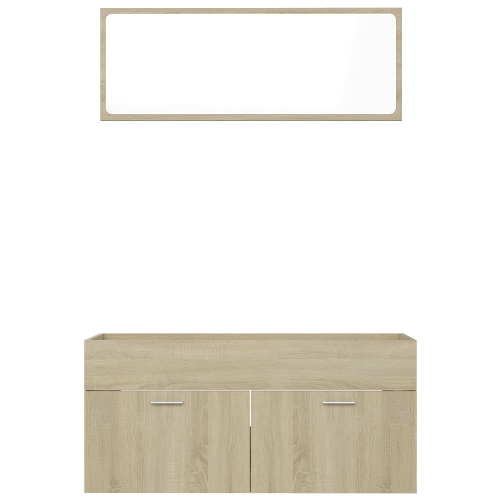 2 Piece Bathroom Furniture Set Sonoma Oak Engineered Wood