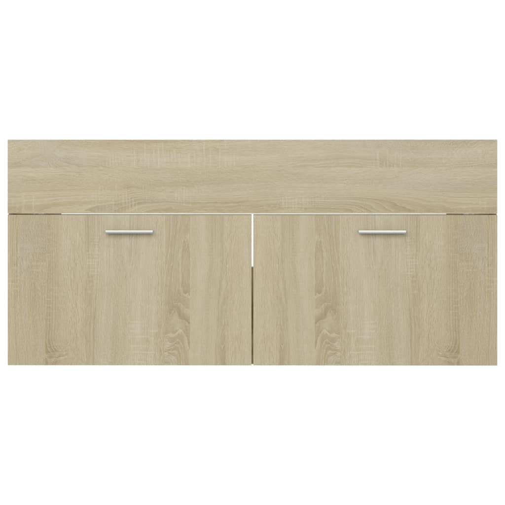 2 Piece Bathroom Furniture Set Sonoma Oak Engineered Wood