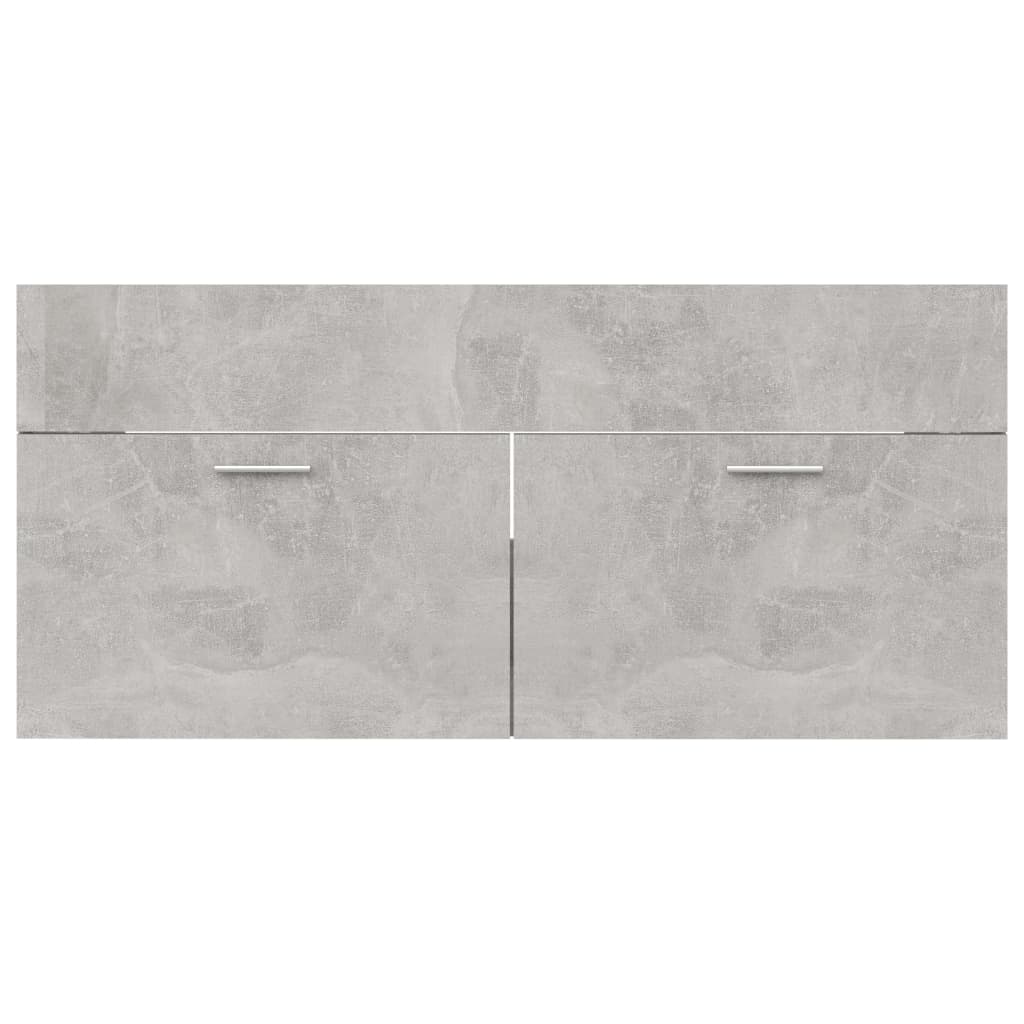 2 Piece Bathroom Furniture Set Concrete Grey Engineered Wood