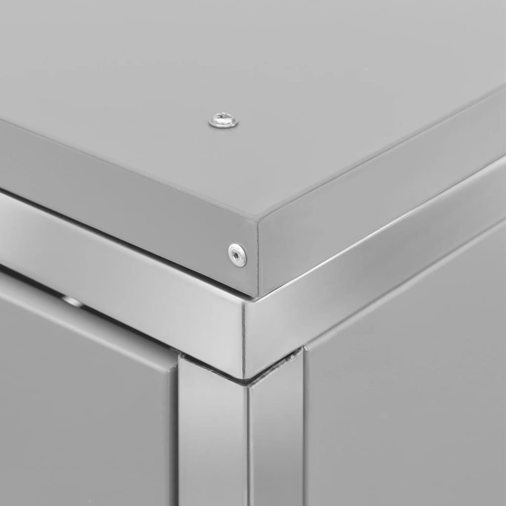 Quadruple Wheelie Bin Shed 276.5x77.5x112.5 cm Stainless Steel