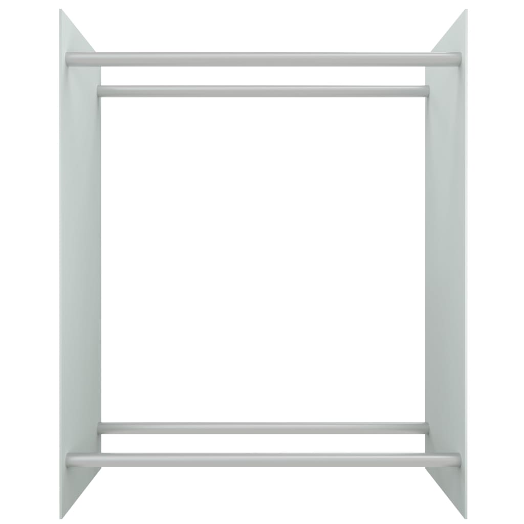Firewood Rack White 80x35x100 cm Tempered Glass