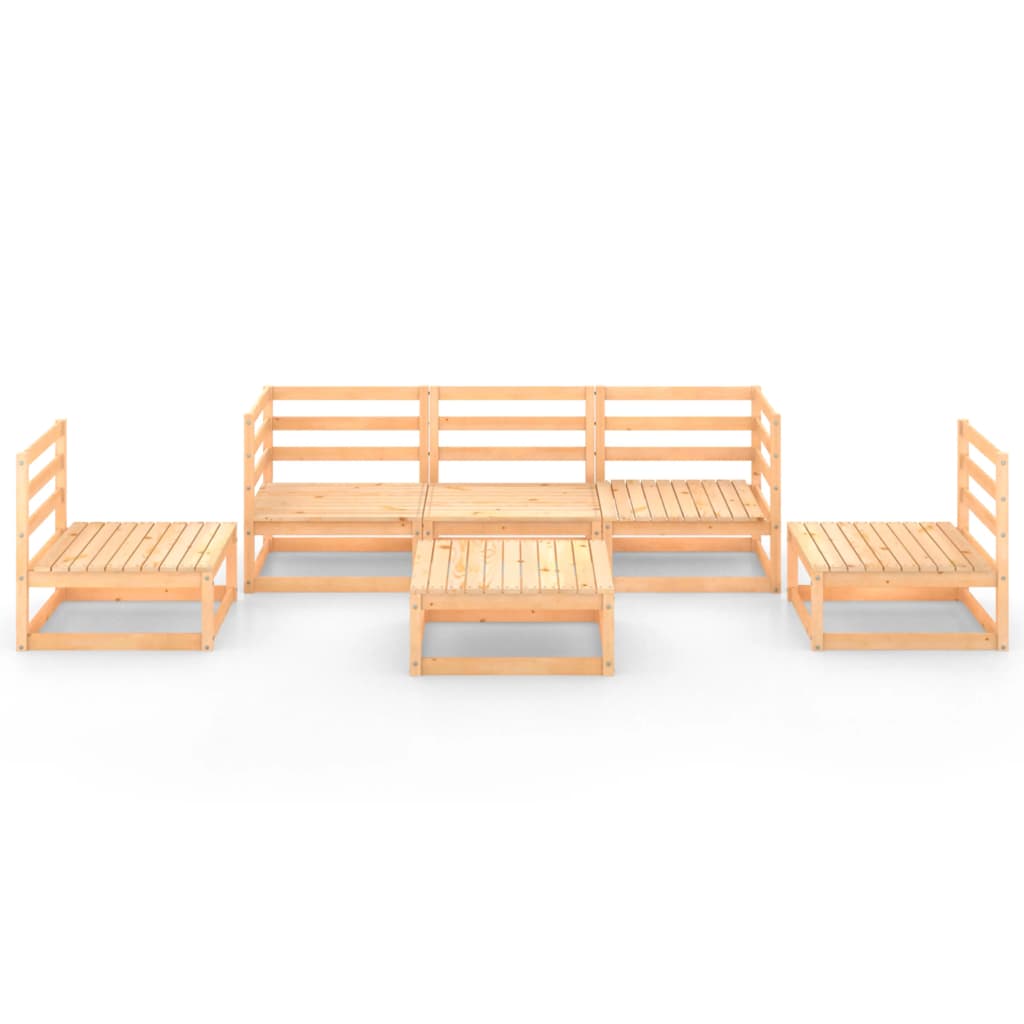 6 Piece Garden Lounge Set Solid Wood Pine