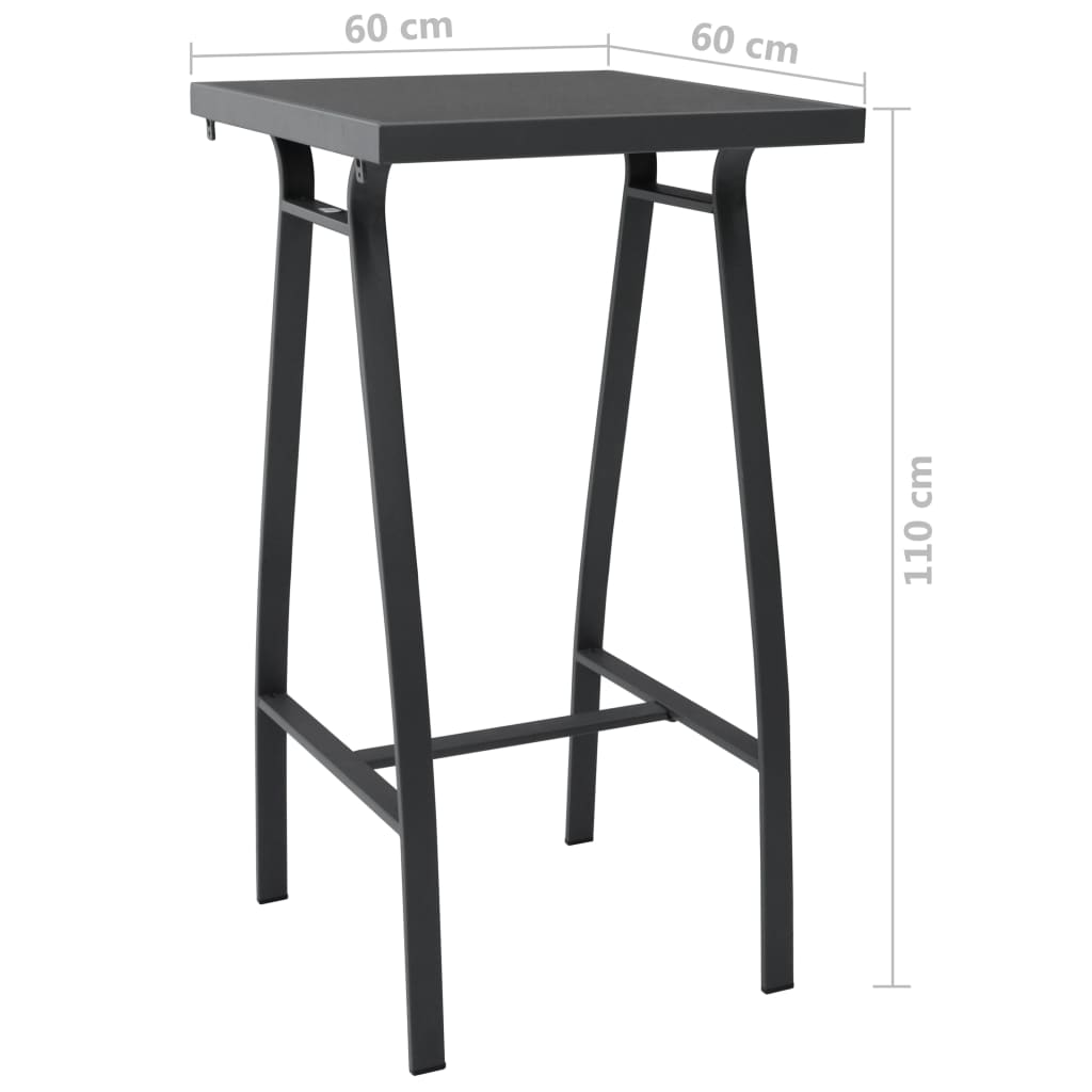 3 Piece Garden Bar Set Black