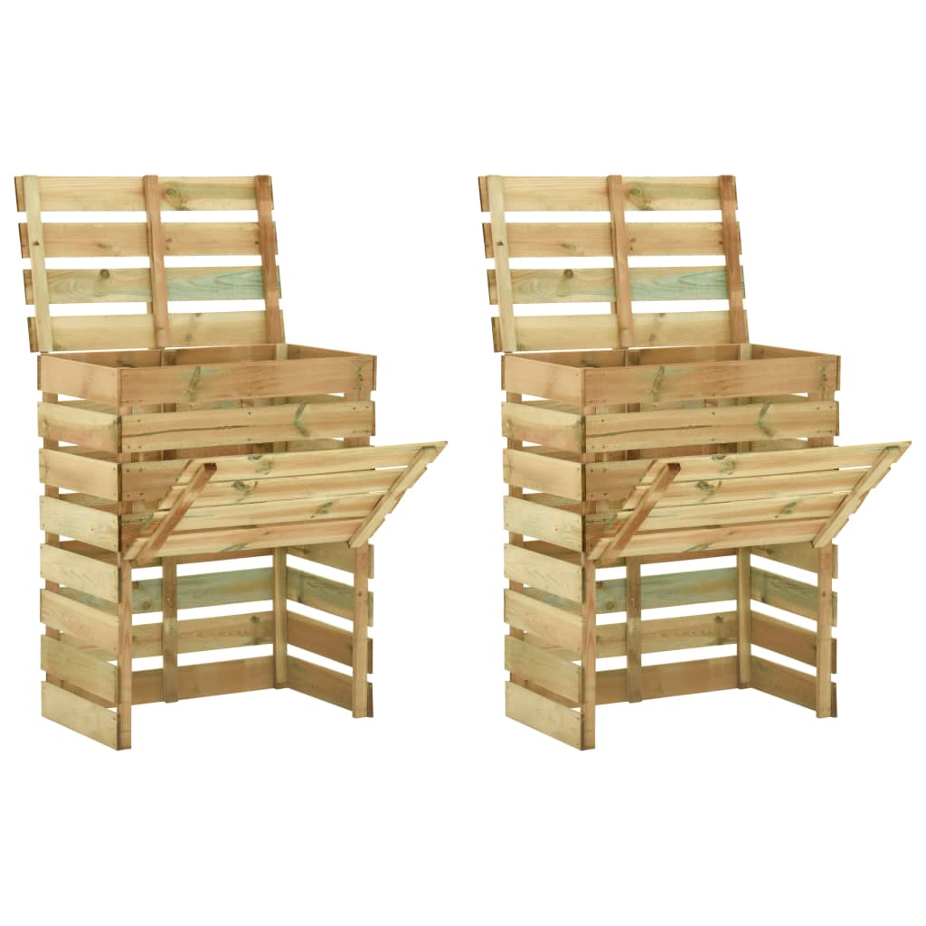Slatted Garden Composter 2pcs 80x50x100 cm Impregnated Pinewood