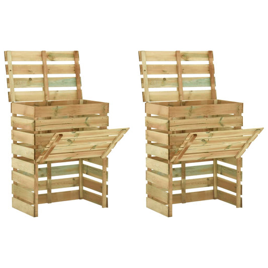 Slatted Garden Composter 2pcs 80x50x100 cm Impregnated Pinewood