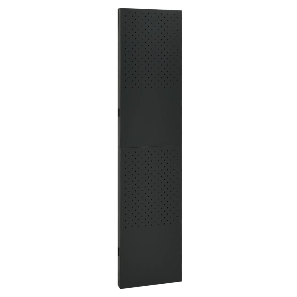 3-Panel Room Divider Black 120x180 cm Steel