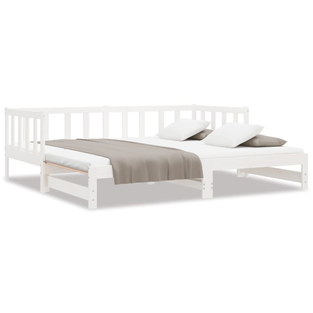 Pull-out Day Bed without Mattress White 2x(90x200)cm