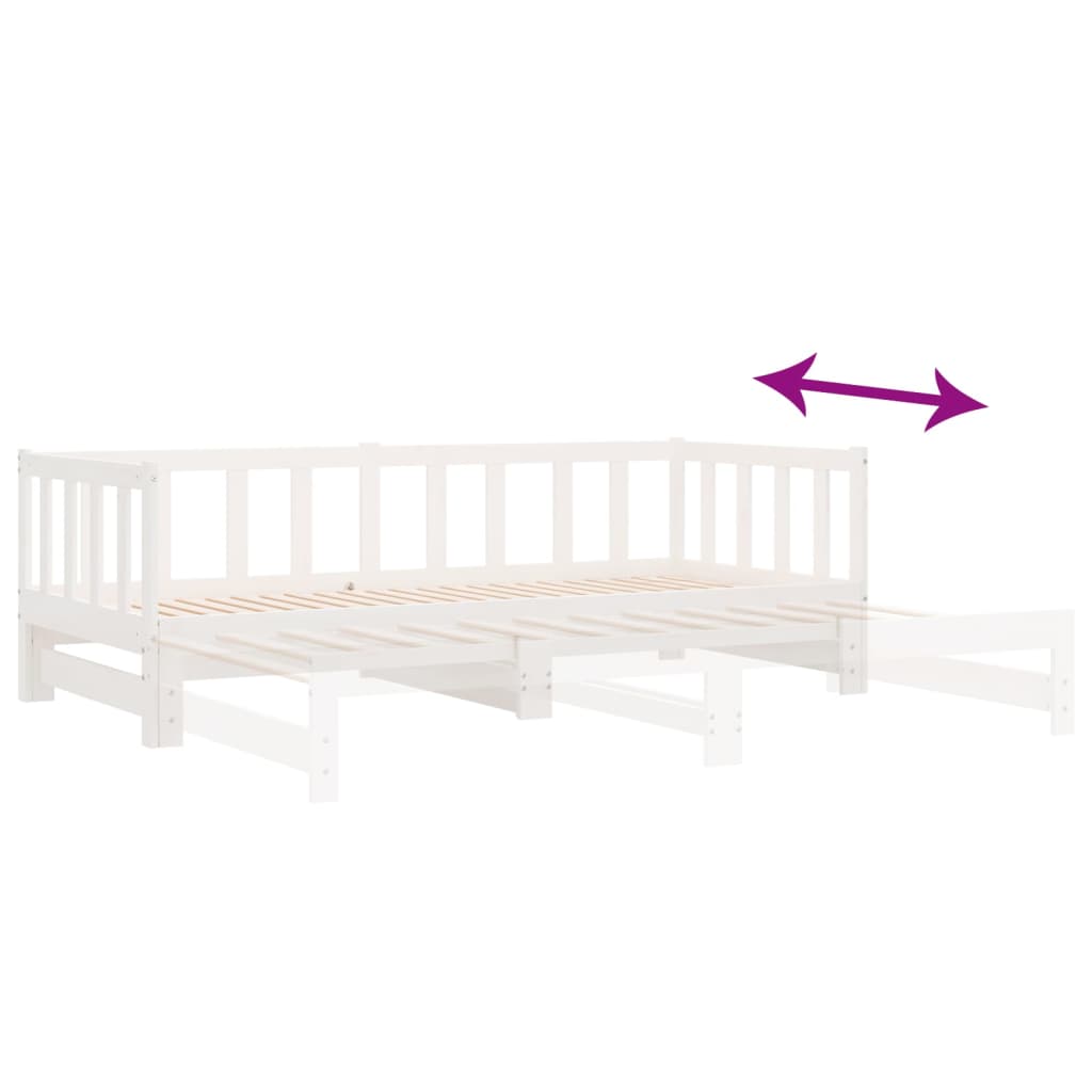 Pull-out Day Bed without Mattress White 2x(90x200)cm