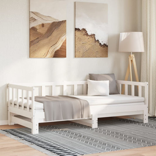 Pull-out Day Bed without Mattress White 2x(90x200)cm