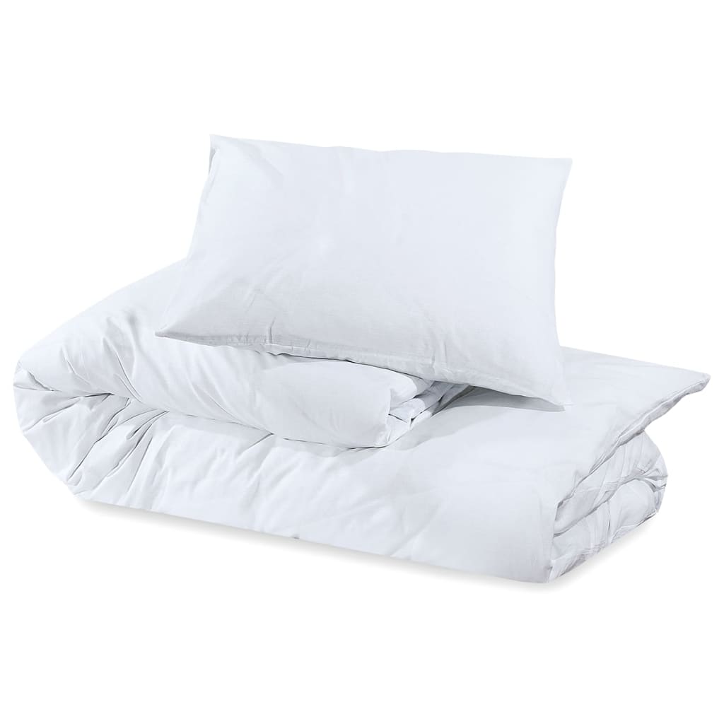 Duvet Cover Set White 260x240 cm Light-weight Microfiber