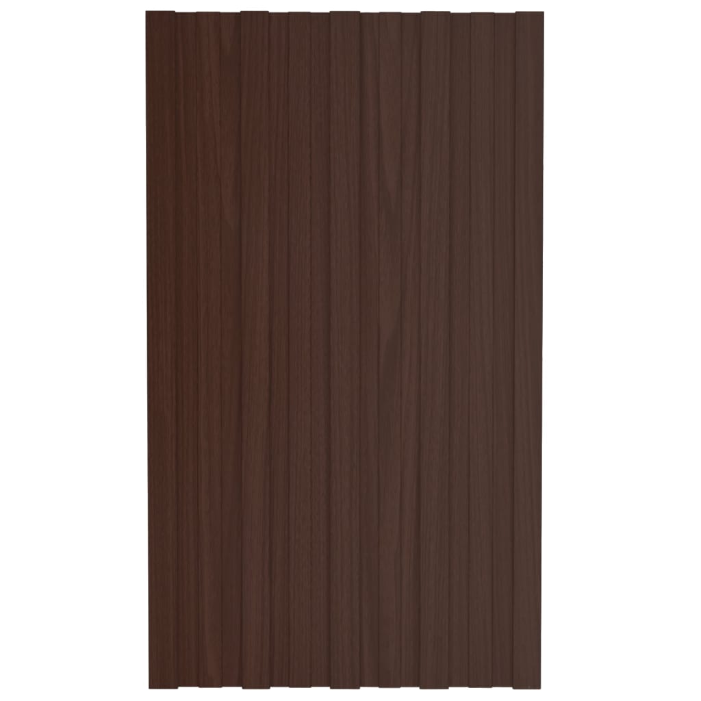 Roof Panels 36 pcs Galvanised Steel Brown 80x45 cm