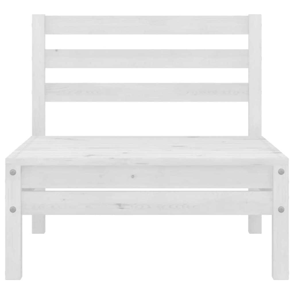 6 Piece Garden Lounge Set White Solid Pinewood