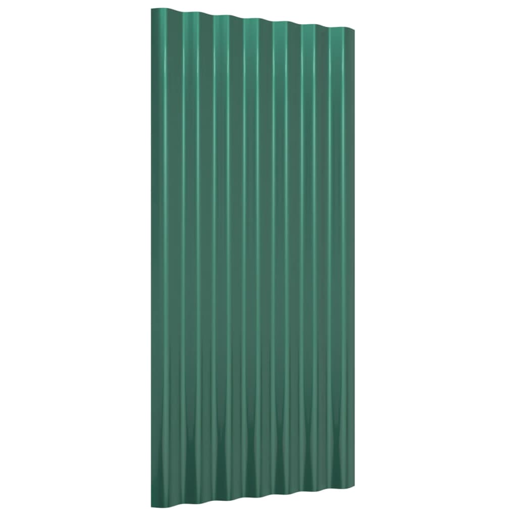 Roof Panels 36 pcs Galvanised Steel Green 80x36 cm