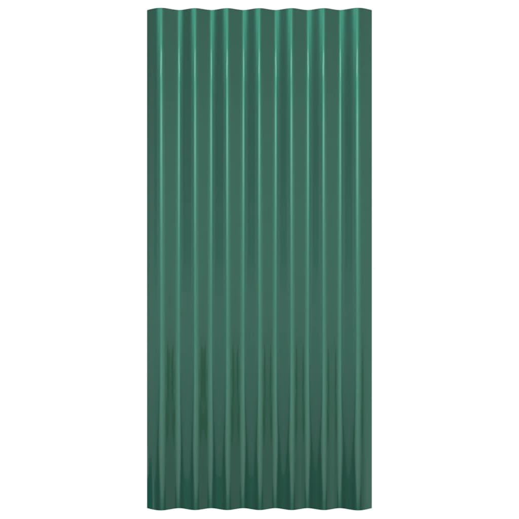 Roof Panels 36 pcs Galvanised Steel Green 80x36 cm