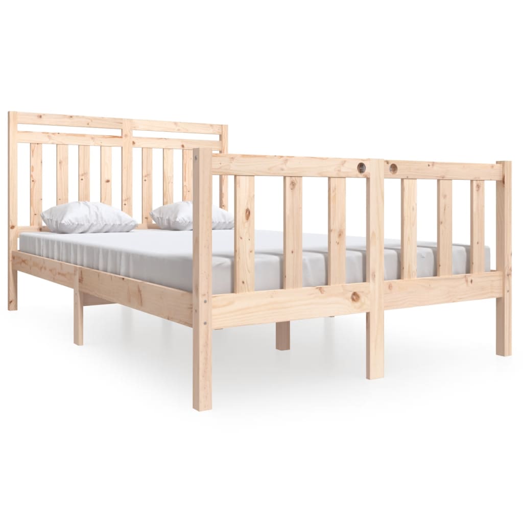 3100953 vidaXL Bed Frame without Mattress Solid Wood 120x200 cm (810077+814084)