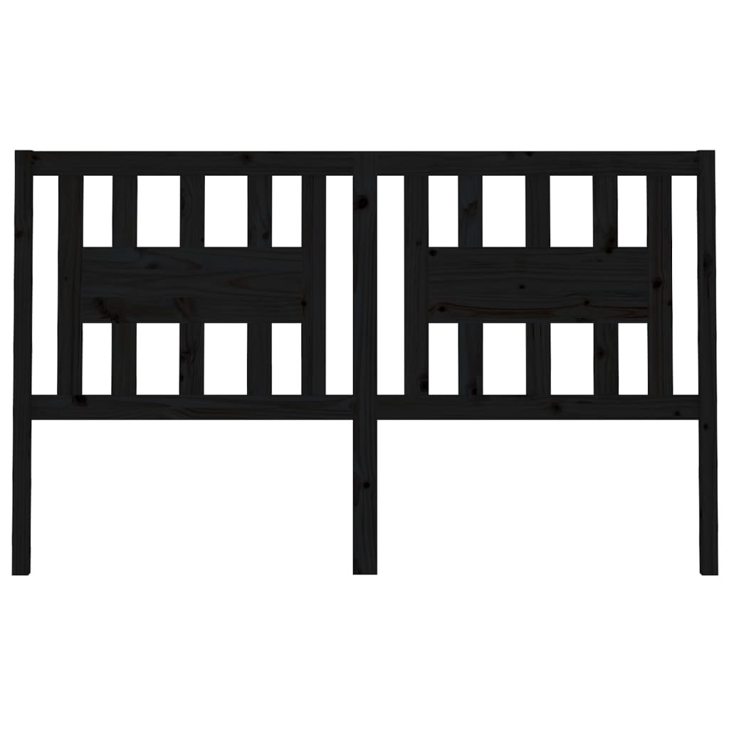 Headboard Black 166x4x100 cm Solid Wood Pine