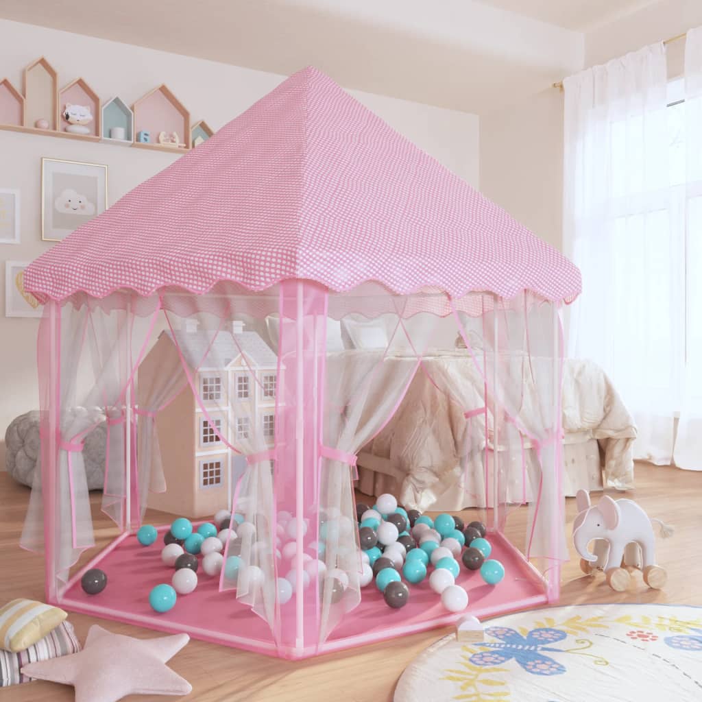 Princess Play Tent with 250 Balls Pink 133x140 cm