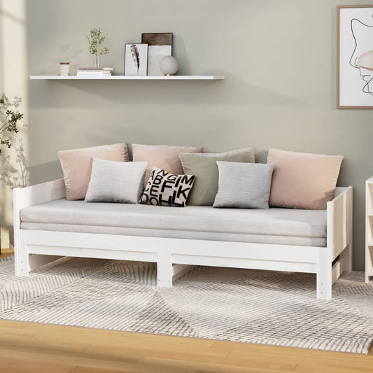 Pull-out Day Bed without Mattress White 2x(80x200) cm