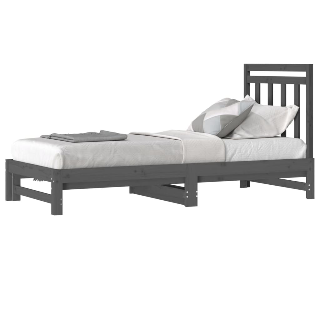 Pull-out Day Bed without Mattress Grey 2x(90x200) cm
