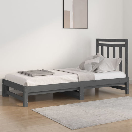Pull-out Day Bed without Mattress Grey 2x(90x200) cm