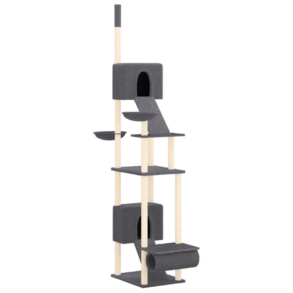 Floor to Ceiling Cat Tree Dark Grey 277-303 cm
