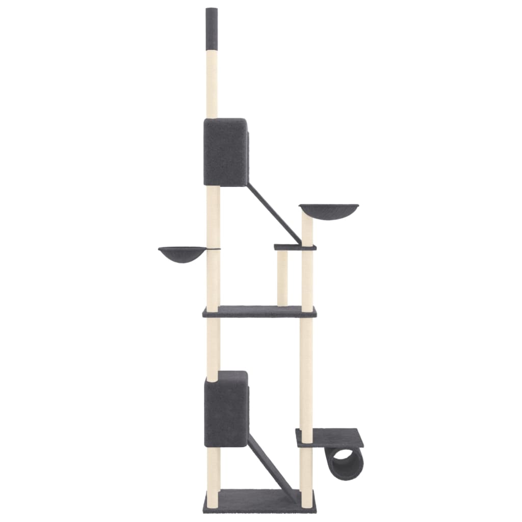 Floor to Ceiling Cat Tree Dark Grey 277-303 cm
