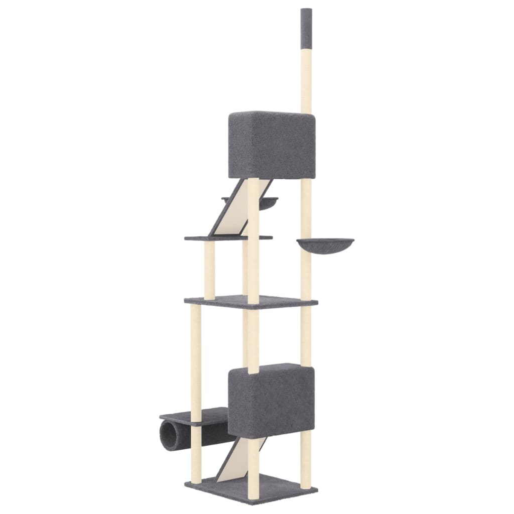 Floor to Ceiling Cat Tree Dark Grey 277-303 cm