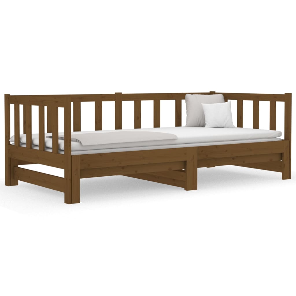 Pull-out Day Bed without Mattress Honey Brown 2x(90x190)cm