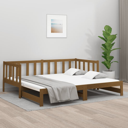 Pull-out Day Bed without Mattress Honey Brown 2x(90x190)cm