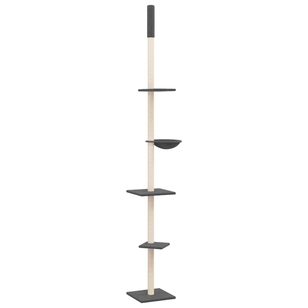Floor to Ceiling Cat Tree Dark Grey 263.5-289.5 cm