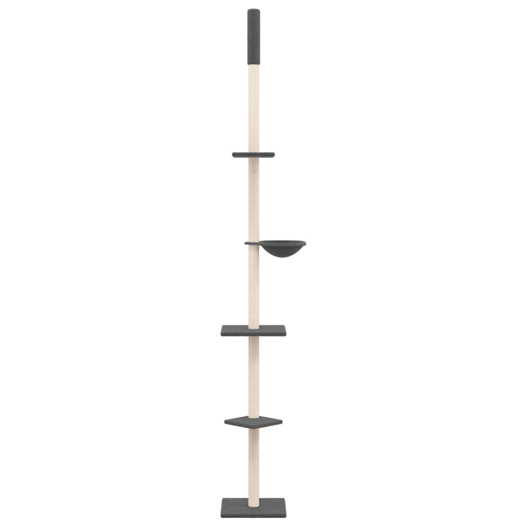 Floor to Ceiling Cat Tree Dark Grey 263.5-289.5 cm