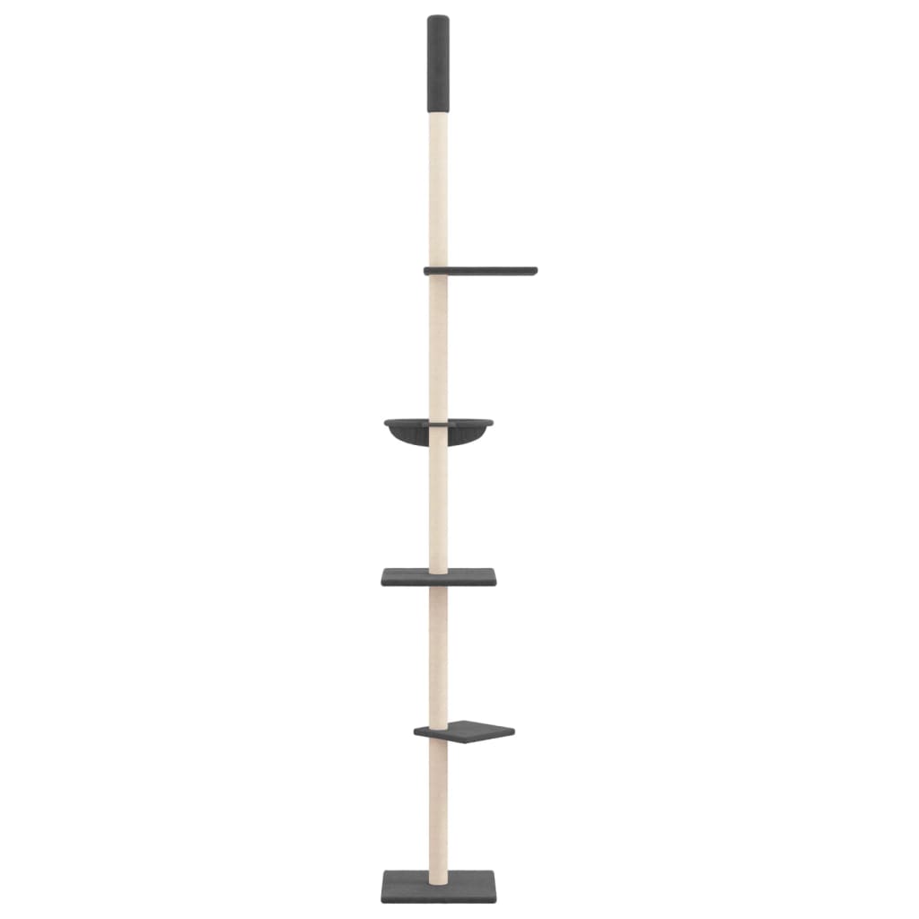 Floor to Ceiling Cat Tree Dark Grey 263.5-289.5 cm
