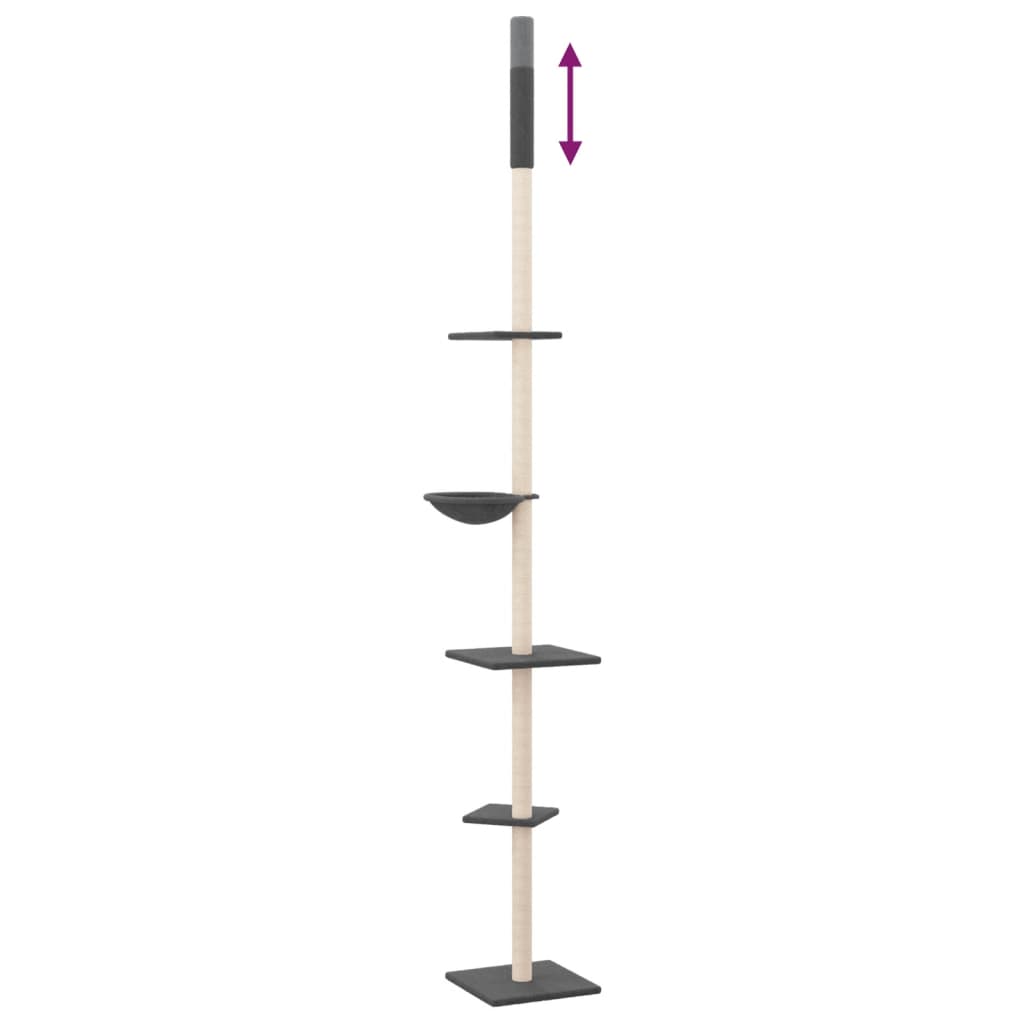 Floor to Ceiling Cat Tree Dark Grey 263.5-289.5 cm