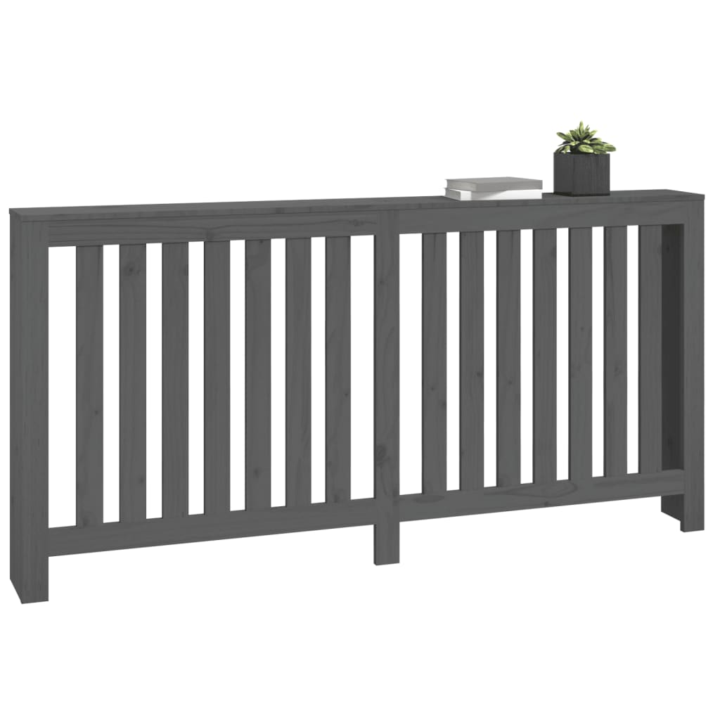 Radiator Cover Grey 169x19x84 cm Solid Wood Pine