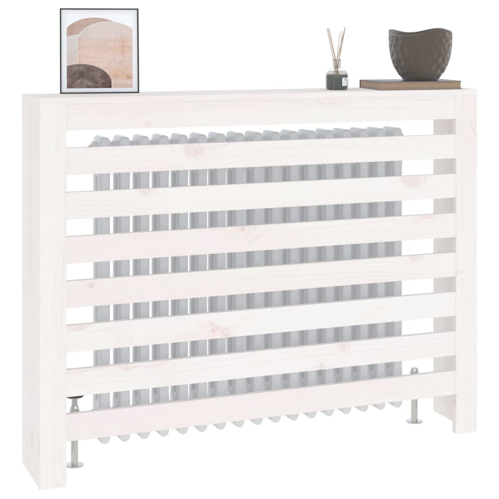 Radiator Cover White 108.5x19x84 cm Solid Wood Pine