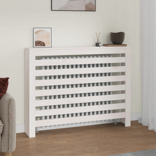 Radiator Cover White 108.5x19x84 cm Solid Wood Pine