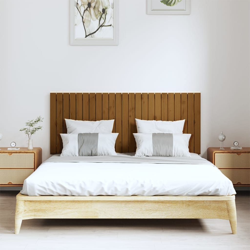 Wall Headboard Honey Brown 147x3x60 cm Solid Wood Pine