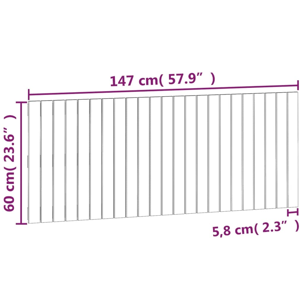Wall Headboard Honey Brown 147x3x60 cm Solid Wood Pine