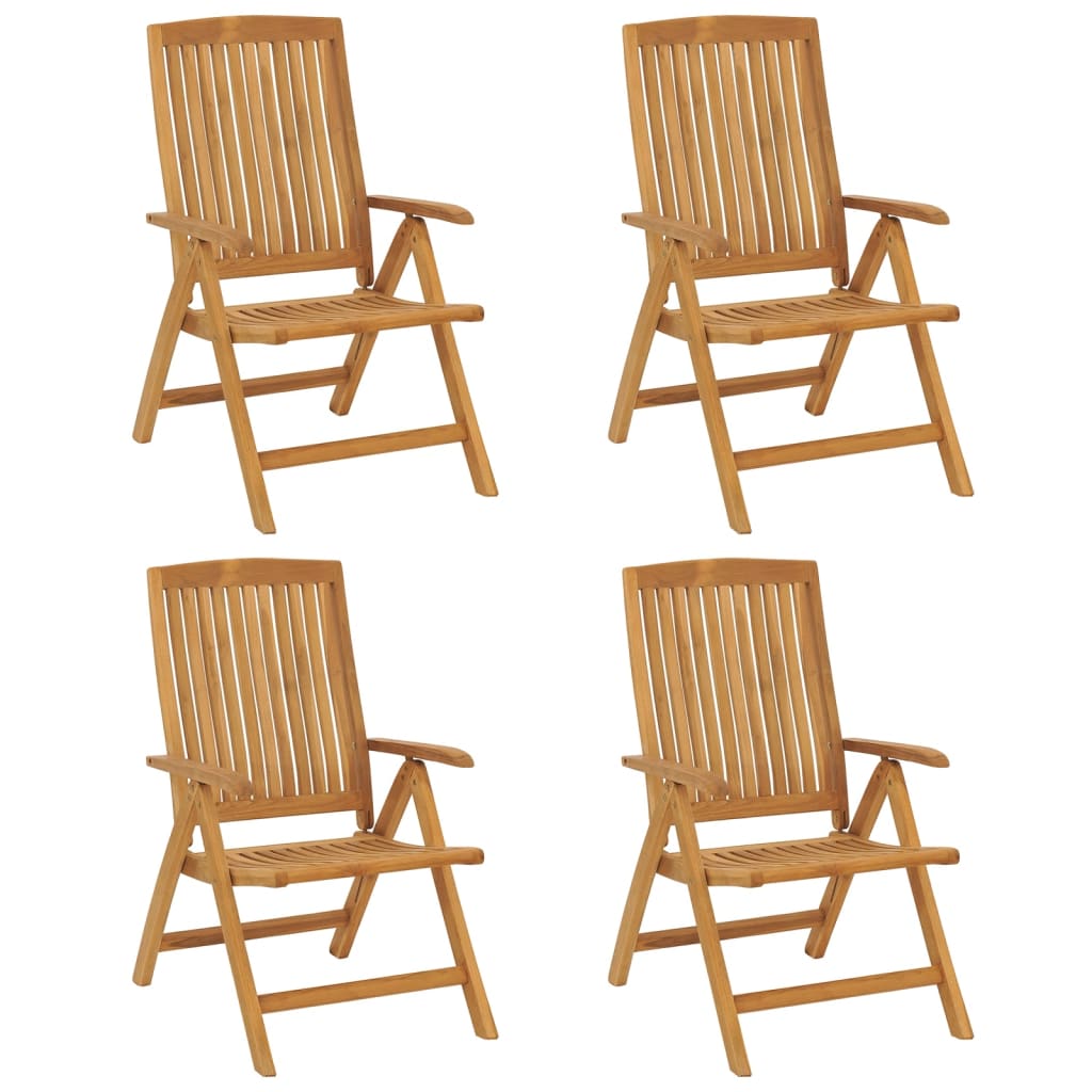 Reclining Garden Chairs 4 pcs Solid Wood Teak