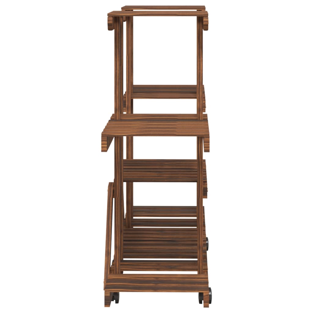 Flower Stand with Wheels 110x25x78 cm Solid Wood Fir