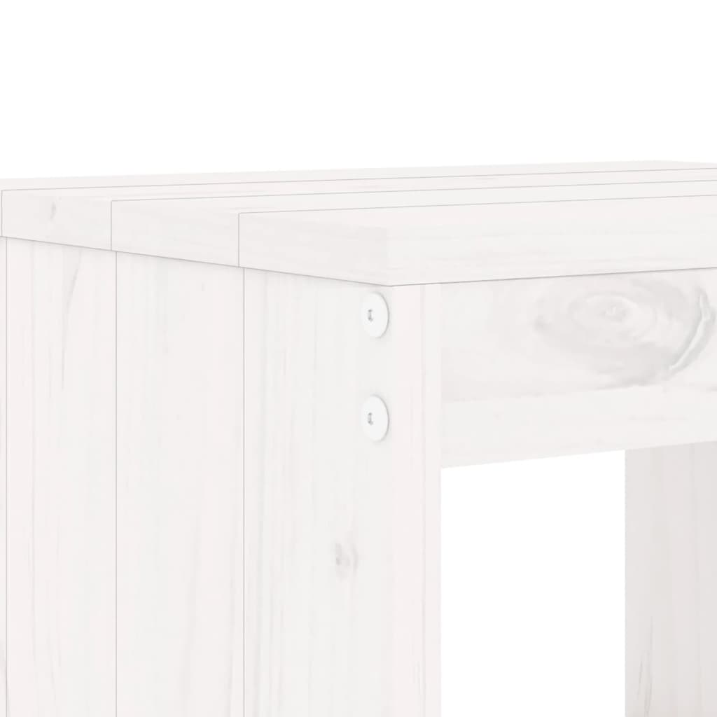13 Piece Garden Dining Set White Solid Wood Pine