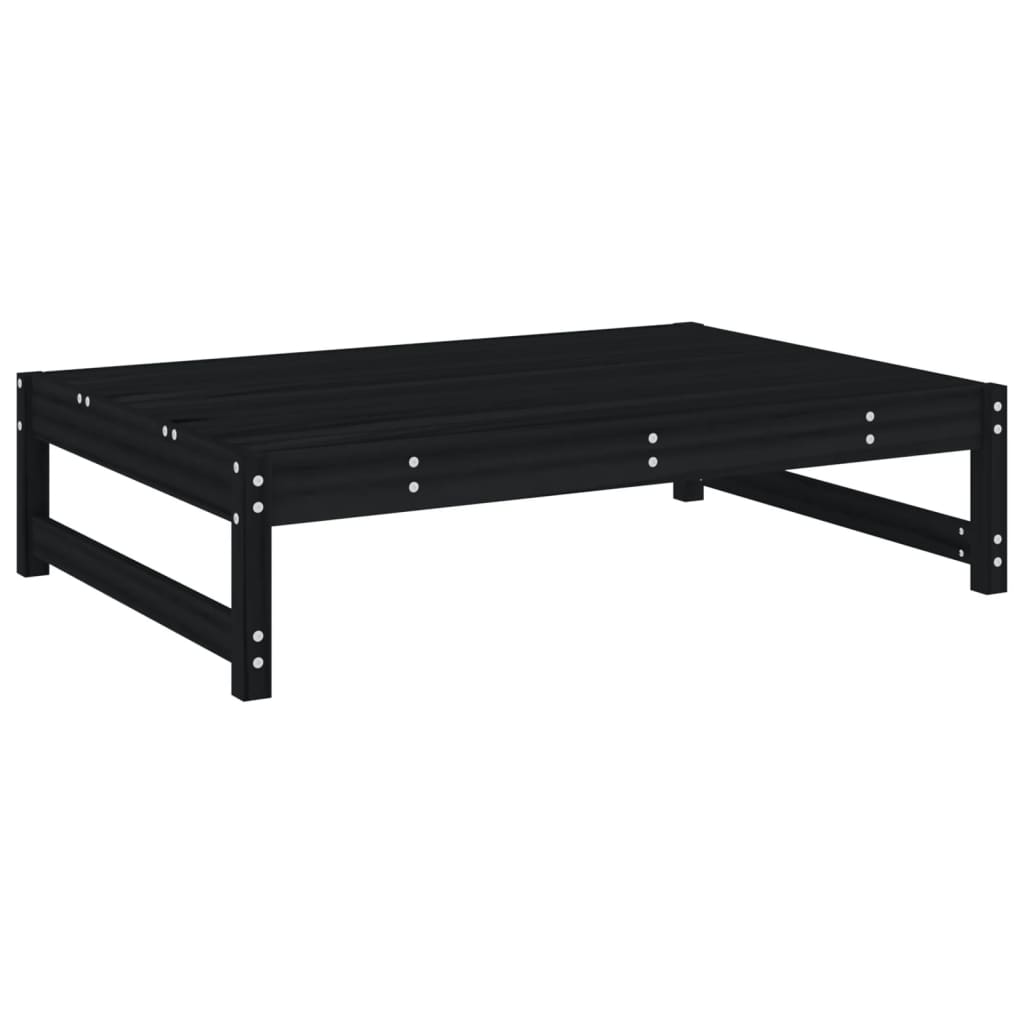 6 Piece Garden Lounge Set Black Solid Wood Pine