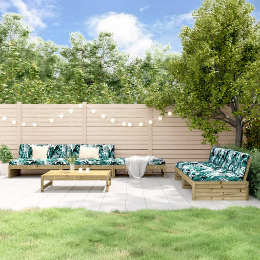 6 Piece Garden Lounge Set Impregnated Wood Pine