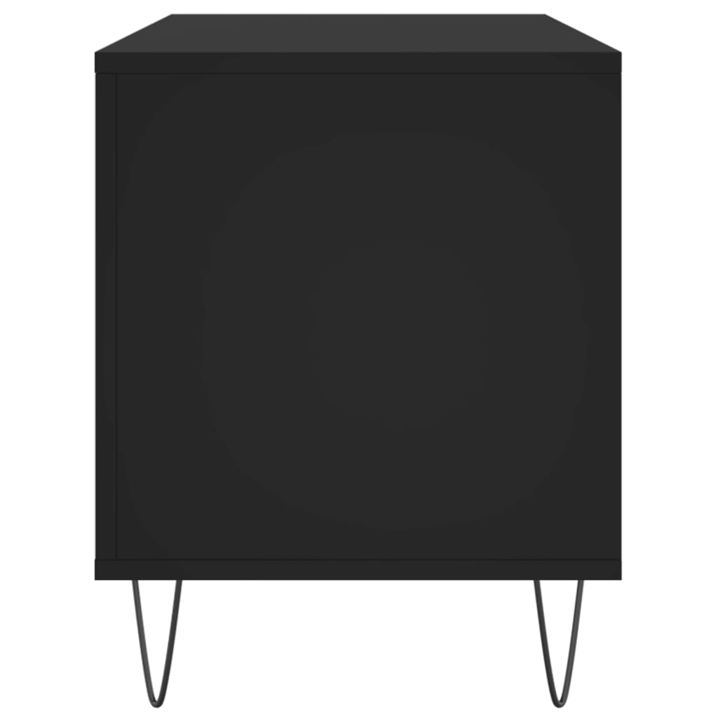 Record Cabinet Black 100x38x48 cm Engineered Wood