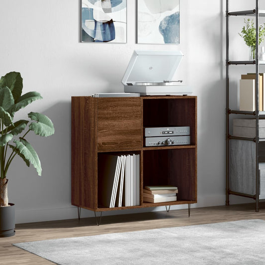 Record Cabinet Brown Oak 84.5x38x89 cm Engineered Wood