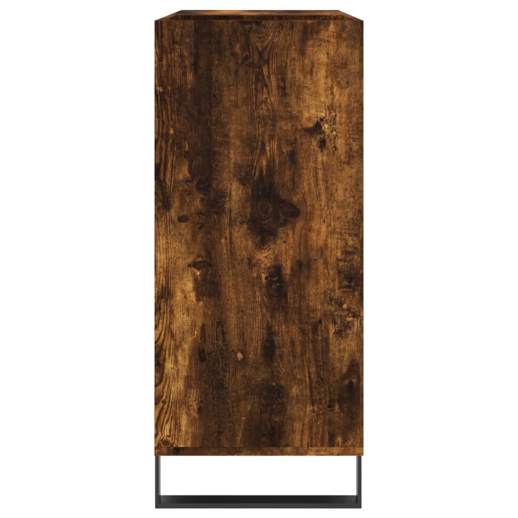 Record Cabinet Smoked Oak 84.5x38x89 cm Engineered Wood