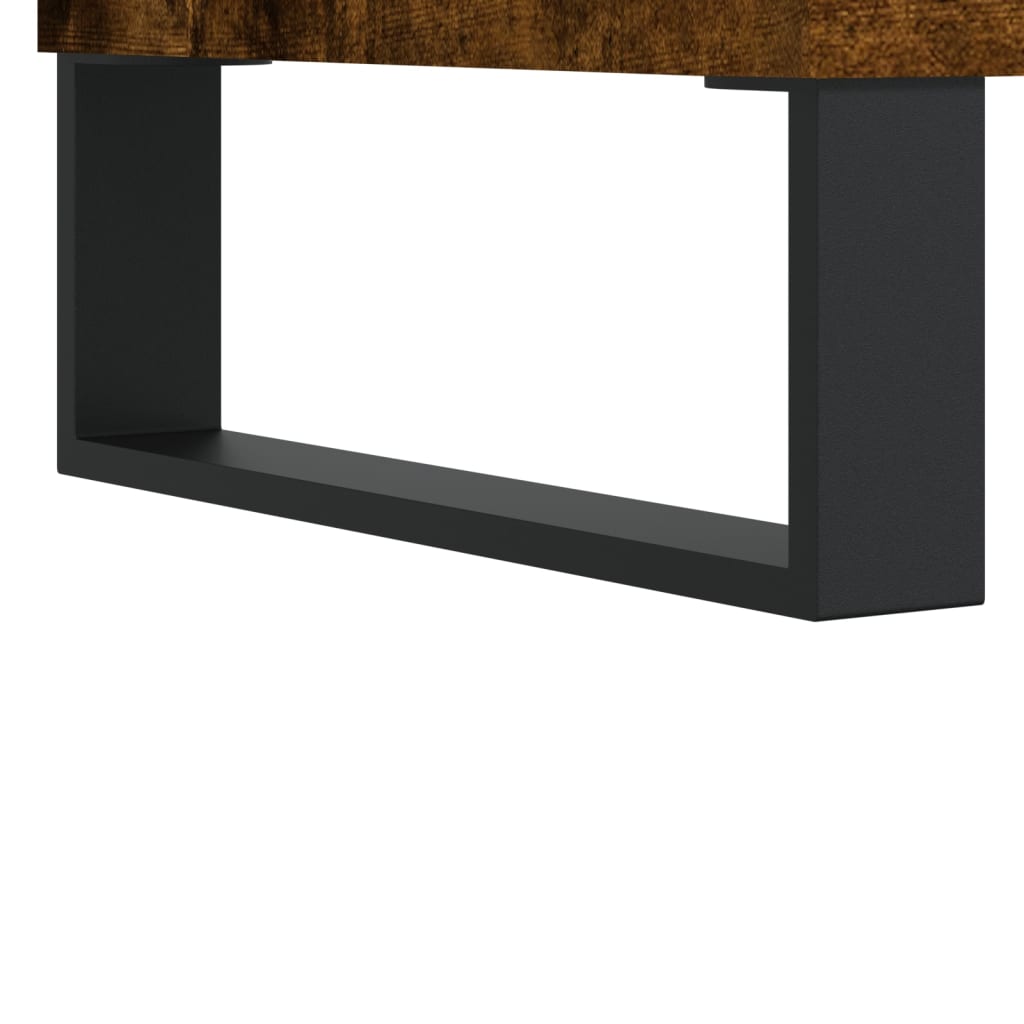 Record Cabinet Smoked Oak 84.5x38x89 cm Engineered Wood